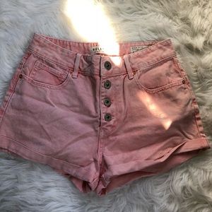 Pink High Rise Shorts
